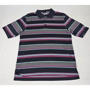 Under Armour Polo Shirt Mens Large. Golf Club Heat Gear Striped‎ Short Sleeve.